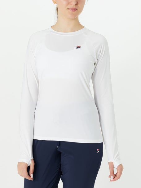 | - Sleeve Warehouse Long Fila Women\'s UV White Tennis Essentials Top