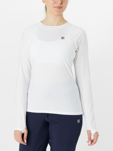 White Women\'s UV | - Warehouse Tennis Top Fila Essentials Sleeve Long