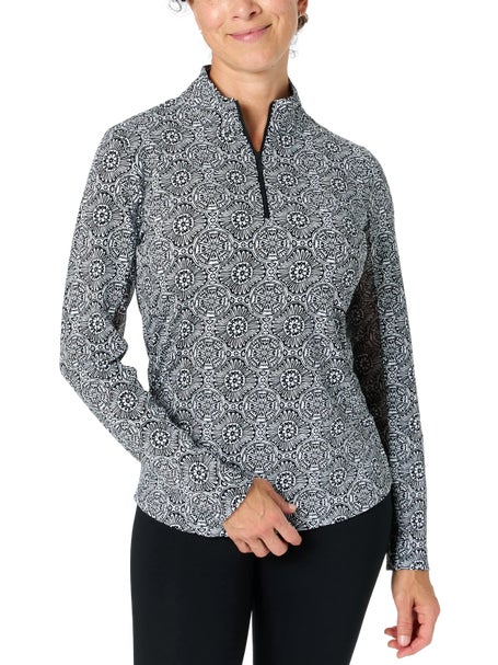 IBKUL Womens Half Zip Long Sleeve - Amani Black