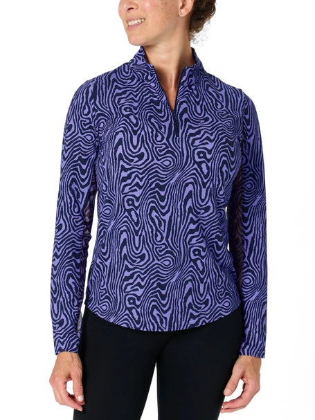 IBKUL Womens Half Zip Long Sleeve - Courtney