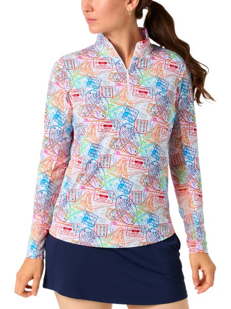 IBKUL Womens Half Zip LS Top - Global Impressions