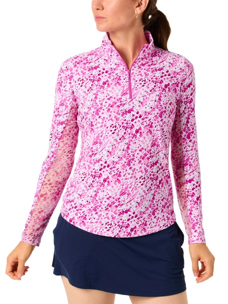 IBKUL Womens Half Zip Long Sleeve Top - Yesenia