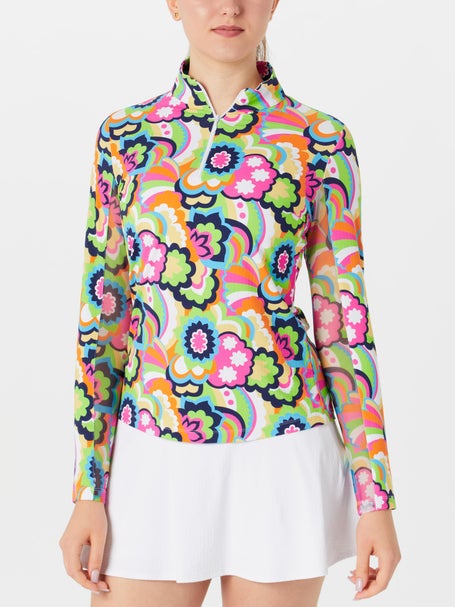 IBKUL Womens Yolanda Long Sleeve Zip Mock