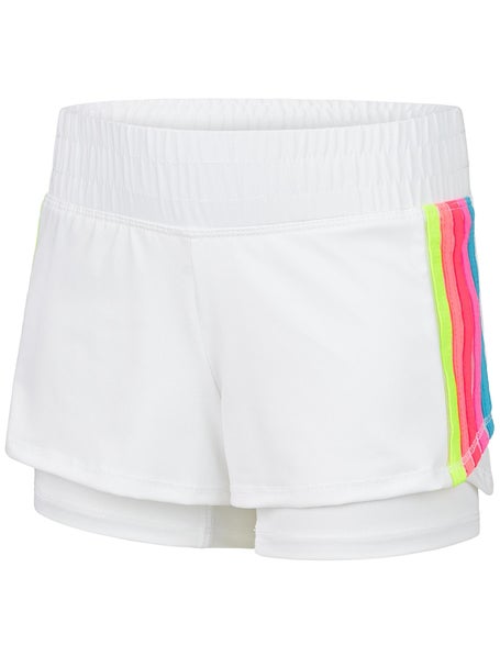 Lucky in Love Girls Prisma Stripe Short- White