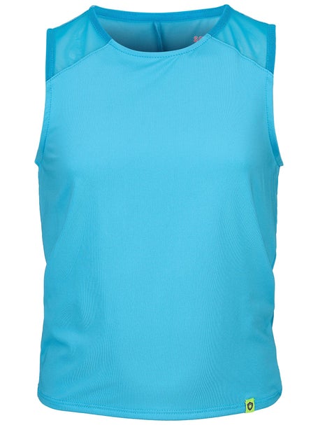 Lucky In Love Girls Tie Break Tank - Blue