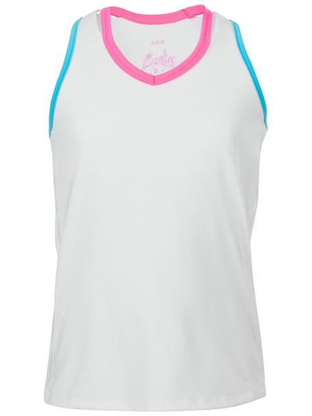 Lucky in Love Girls Core V-Neck Cutout Tank - Wh/Multi