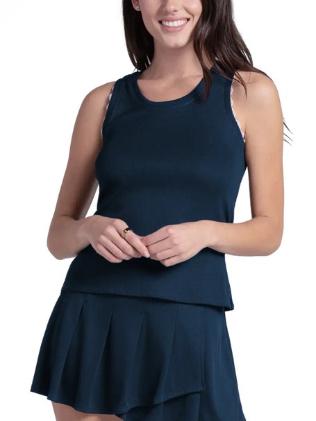 Lucky in Love Womens Preppy Ace The Rib Tank