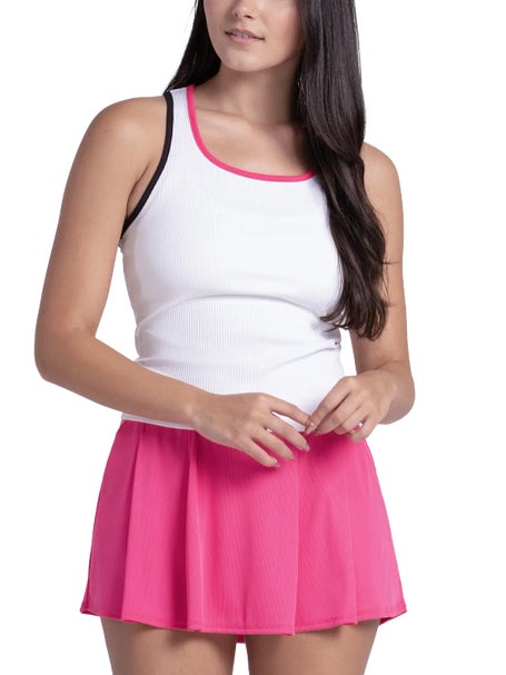 Lucky in Love Womens Point Court Rib Racerback Tank