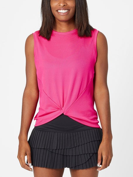 Lucky in Love Womens Core Twist Front Tank - Pink