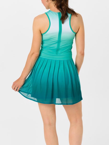 apt 9 green dress Costa Del Sol Linen Midi Dress / Aquamarine Palms