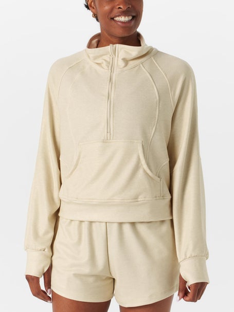 Lucky In Love Womens Shimmer Renew Heather Quarter Zip