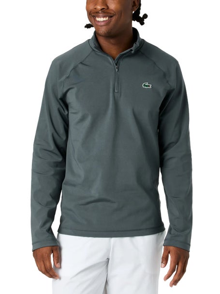 Lacoste Mens Court Essentials Quarter Zip - Grey