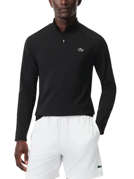 Lacoste Mens Court Essentials Quarter Zip - Black