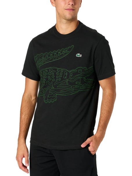 Lacoste Mens Fall Large Croc Graphic Top - Black