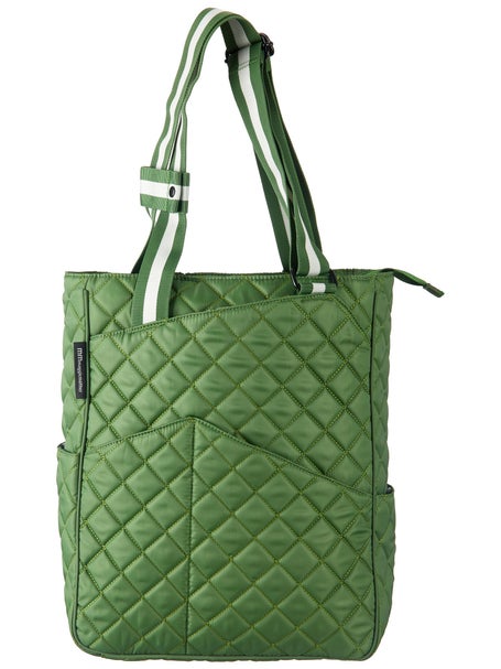 The Big Quilted Tote. -- Army with Black and White Print