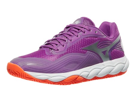 Mizuno Wave Enforce Court 2 Dahlia/White Womens Shoes