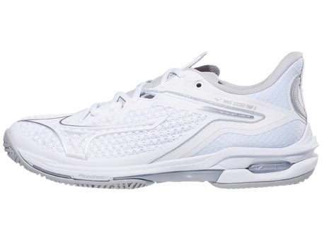 Mizuno Wave Exceed Tour Wh/Silver Women's Shoes Tennis Warehouse