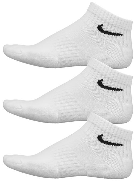 violación aerolíneas Academia Nike Dri-Fit Cushion Quarter Sock 3-Pack White/Black | Tennis Warehouse