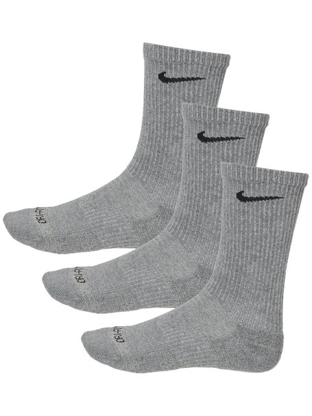 Nike Everyday Cushioned Crew Sock 3-Pack Grey | Tennis Warehouse