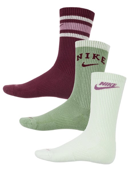 Nike Everyday Cushioned Crew Sock 3-Pack Maroon/Green