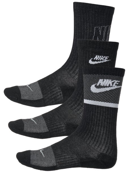 Matemático pasajero Glamour Nike Junior Cushioned Crew Sock 3-Pack Black/White | Tennis Warehouse