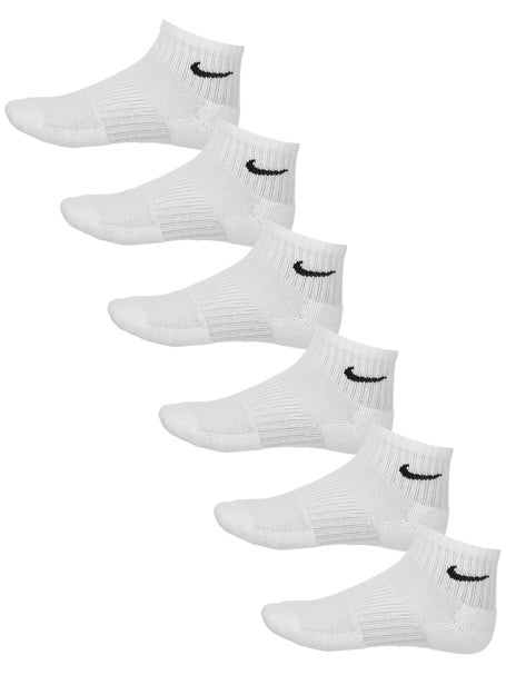 Nike Junior Everyday Cushion Quarter Sock 6-Pack White | Tennis Warehouse