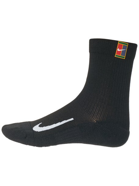 Nike Basketball Power Grip Cushioned Crew Socks, White/Black, Large 8-12 