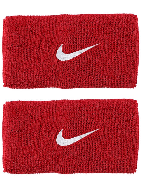 Nike Double Wide Wristband Red/White | Tennis Warehouse
