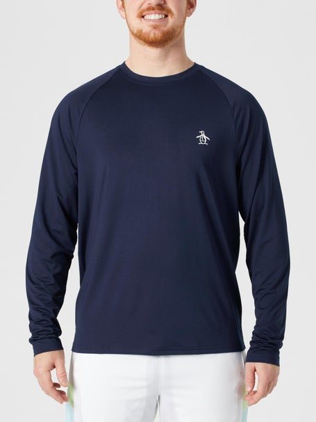 Penguin Mens Core LS Raglan Pull Over - Navy