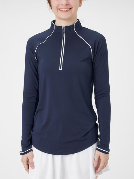 HIIT rib long sleeve 1/4 zip-Navy