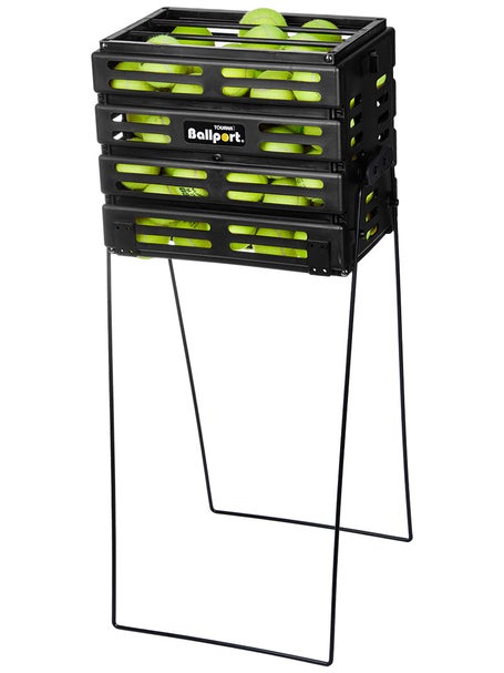 Tourna Ballport 80 Deluxe Ball Hopper Black w/ Wheels | Tennis Warehouse