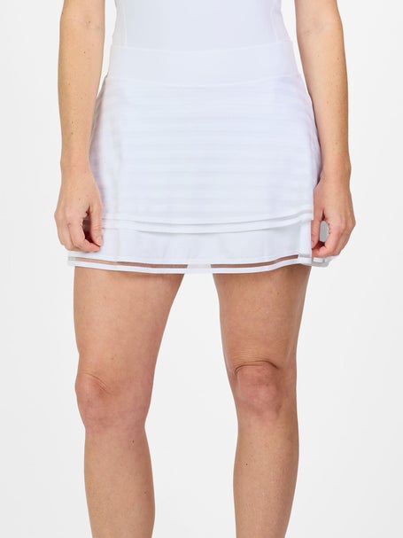 Sofibella Womens White Stripes Tier Skirt