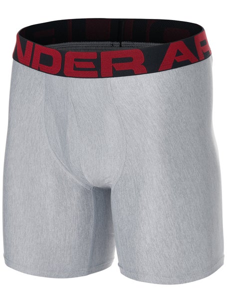 Under Armour Men's Boxer Brief 2 Pack UA Tech 6 Boxerjock Underwear  1363619, Grey, XL 