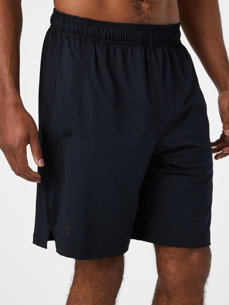 Mens sports shorts Under Armour LAUNCH 7'' GRAPHIC SHORT black