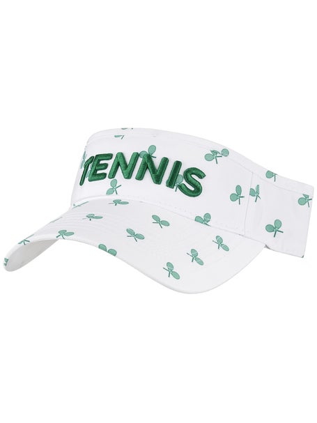 VimHue Womens Tennis Puff Print Visor - Wh/Green