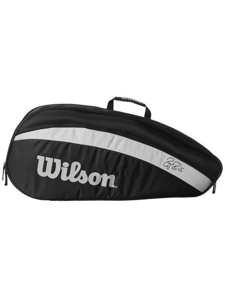  WILSON Fed Team 12 Pack Tennis Bag, Black/White