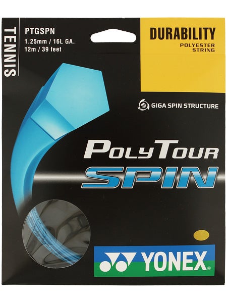 Yonex Poly Tour Spin 16L Tennis String (Blue)
