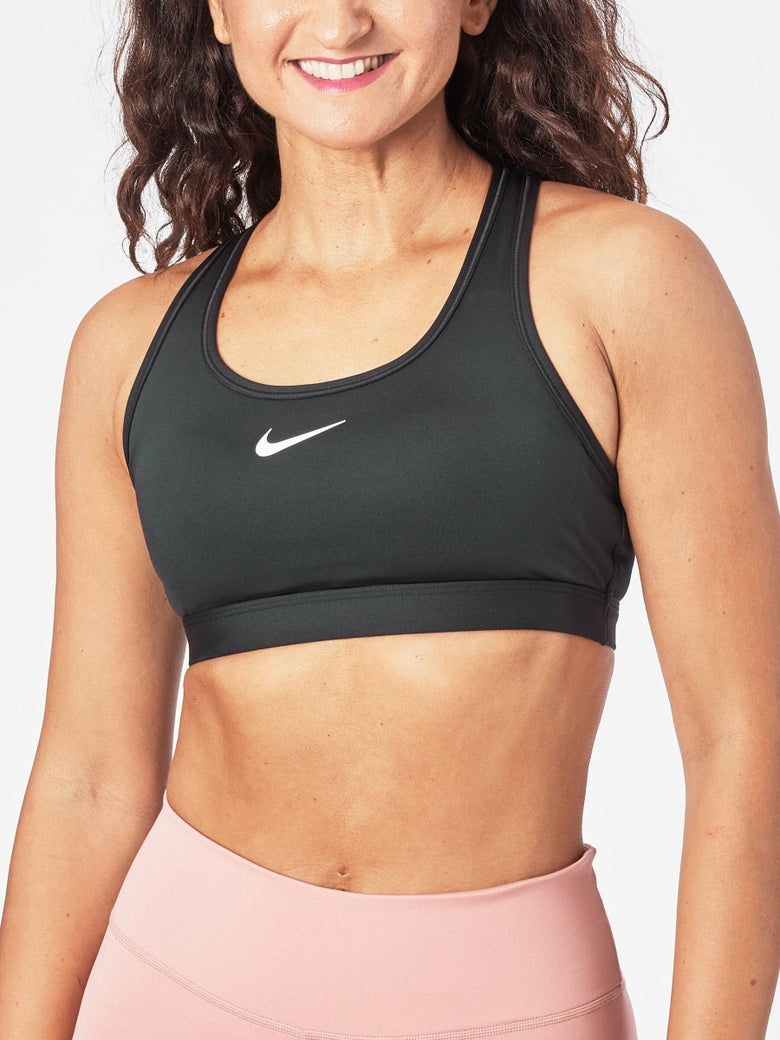 Nike Swoosh Bra in black from front
