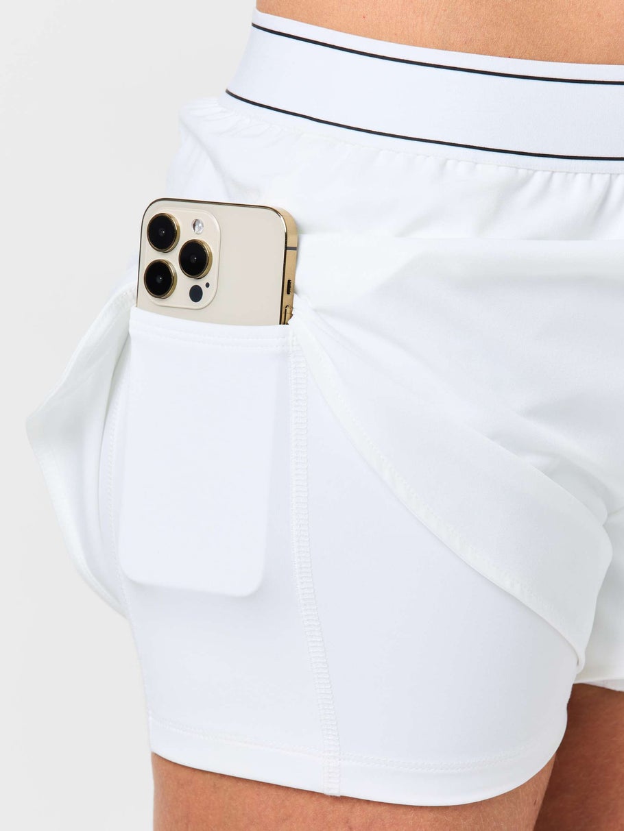 Detail showing the pocket on the tight of the Penguin 2-in-1 Short