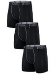 2UNDR Men's Swing Shift 6" Boxer Brief 3-Pack - Black