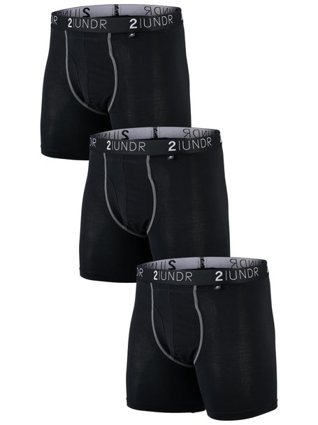 2UNDR Mens Swing Shift 6 Boxer Brief 3-Pack - Black
