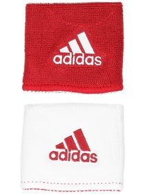 adidas Interval Small Reversible Wristband Red/White