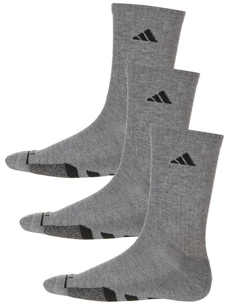 adidas Mens Cushioned II 3-Pack Crew Socks Grey