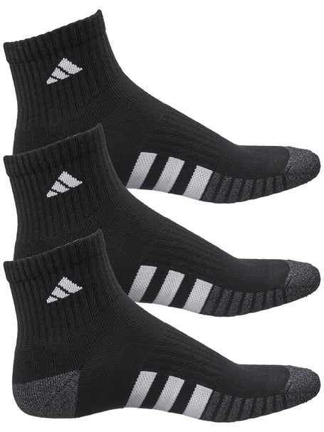adidas Men's Cushioned 3.0 3-Pack Quarter Socks Black | Tennis Warehouse