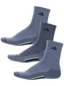 adidas Men's Cushioned X 3 3-Pack Mid-Crew Sock Grey