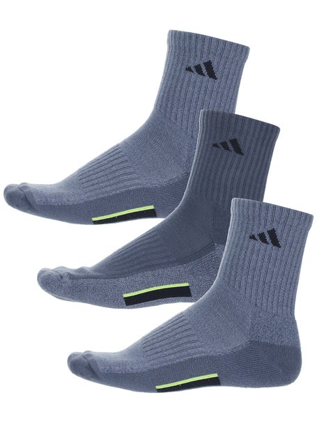 adidas Men's Cushioned X 3 3-Pack Mid-Crew Sock Grey | Tennis Warehouse