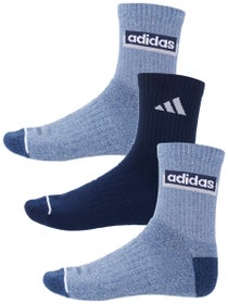 adidas Men's Linear 2 3-Pack High Quarter Socks Blue