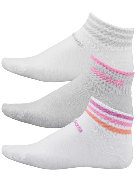 adidas Women's 3-Stripe 2 3-Pack Low Cut Sock White | Tennis Warehouse