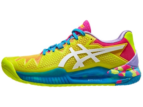 Asics Gel Resolution 8 Safety Yellow/Wh Women's Shoes | Tennis Warehouse