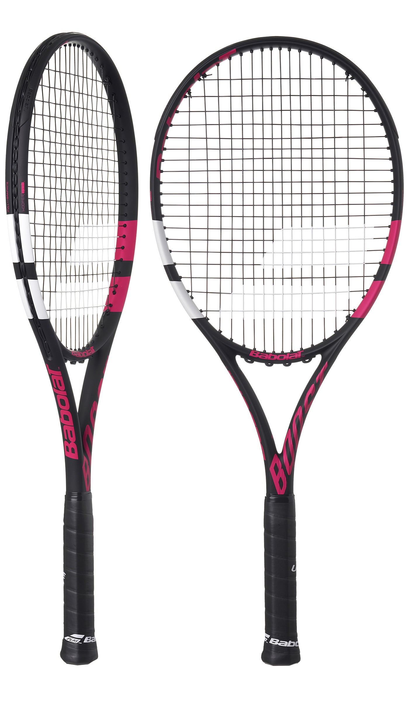 Black/Pink BABOLAT Tennis Racquet Boost Aero 4-1/8" STRUNG Boost AW Grip 1 